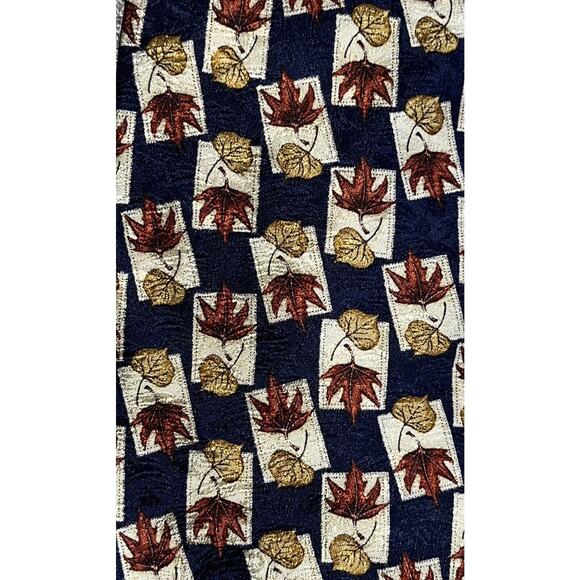 Lands' End Men's Ties Set Of Two 100% Silk Neck Ties Leaf Dot Pattern Multicolor - Picture 4 of 10